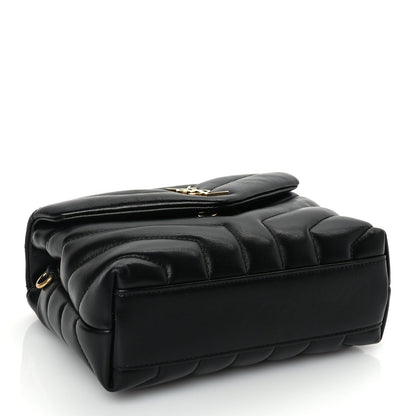 Saint Laurent Calfskin Y Quilted Monogram Toy Loulou Crossbody Satchel Black 3 of 8