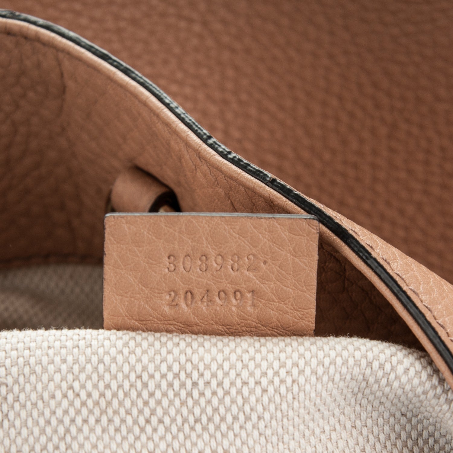 Gucci Pebbled Calfskin Medium Soho Chain Shoulder Bag Beige 7 of 7