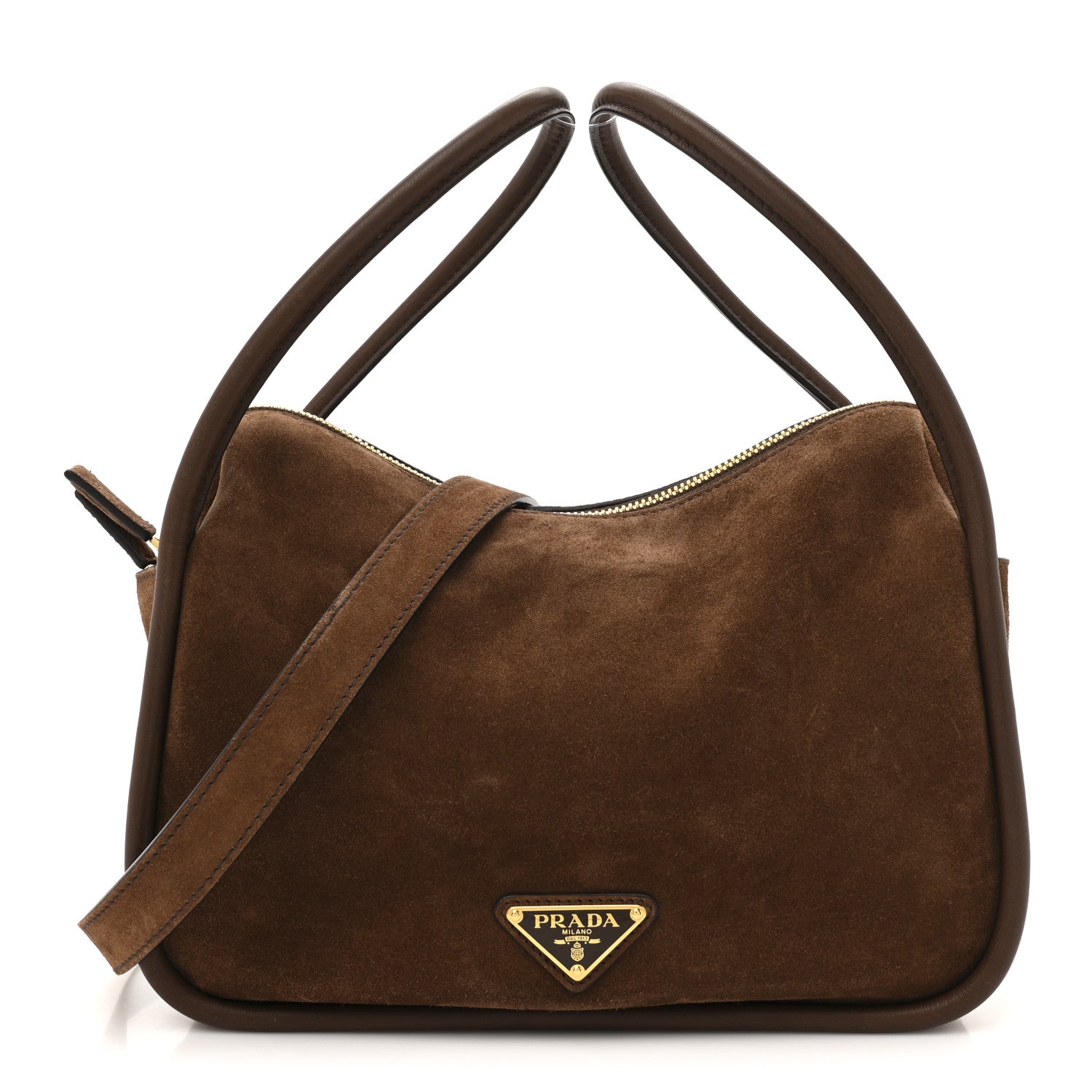 Prada Camoscio Darling Shoulder Bag Cocoa Brown 1 of 10