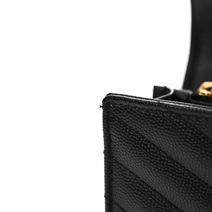 Saint Laurent Grain De Poudre Matelasse Chevron Monogram Chain Wallet Black 12 of 14