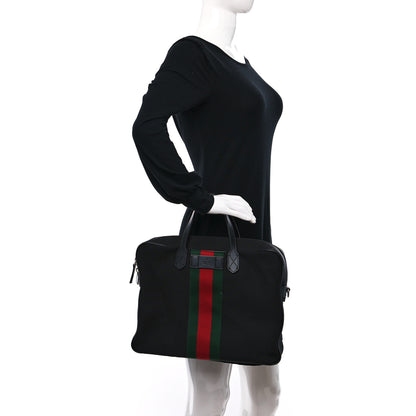 Gucci Canvas Web Briefcase Black 2 of 10