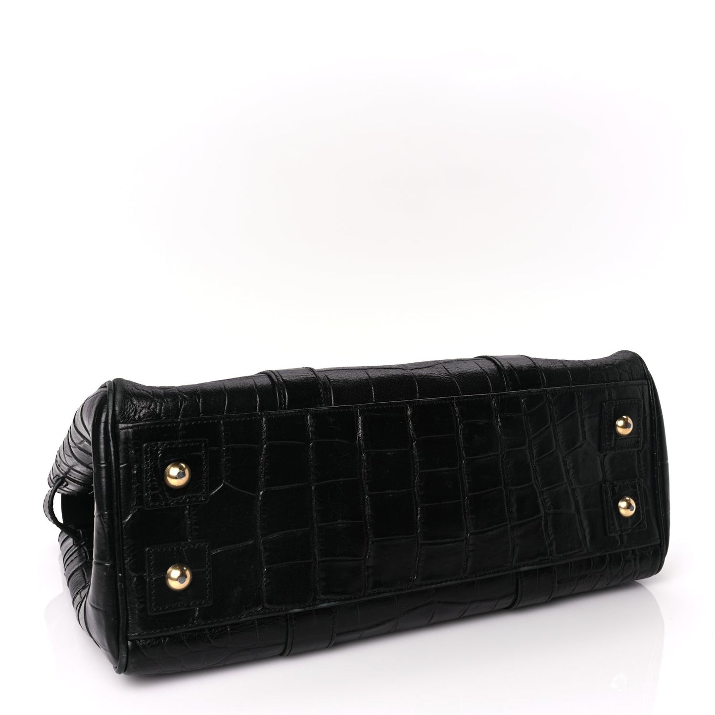Calfskin Crocodile Embossed Bayswater Black