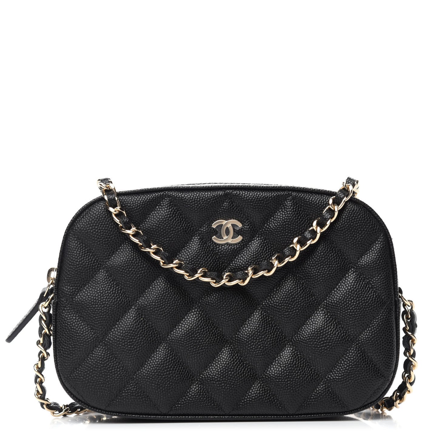 Caviar Quilted Vanity With Chain Black