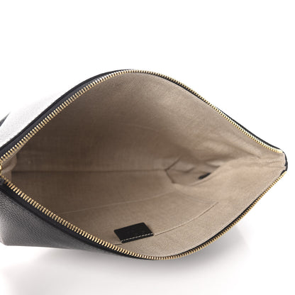 Gucci Pebbled Calfskin Large Bamboo Clutch Black 5 of 9