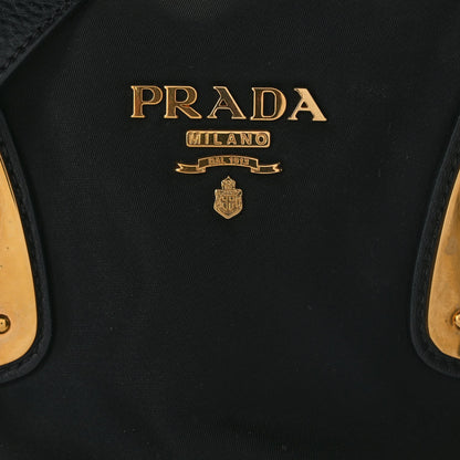 Prada Tessuto Nylon Soft Calfskin Shopping Satchel Black 6 of 8