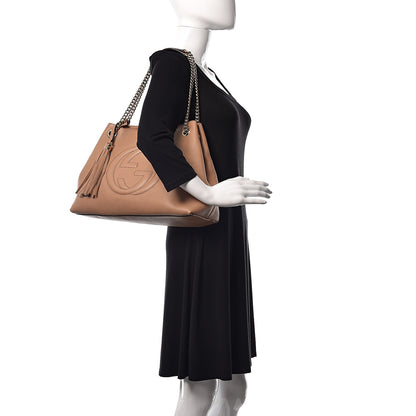 Gucci Pebbled Calfskin Medium Soho Chain Shoulder Bag Camelia 2 of 11