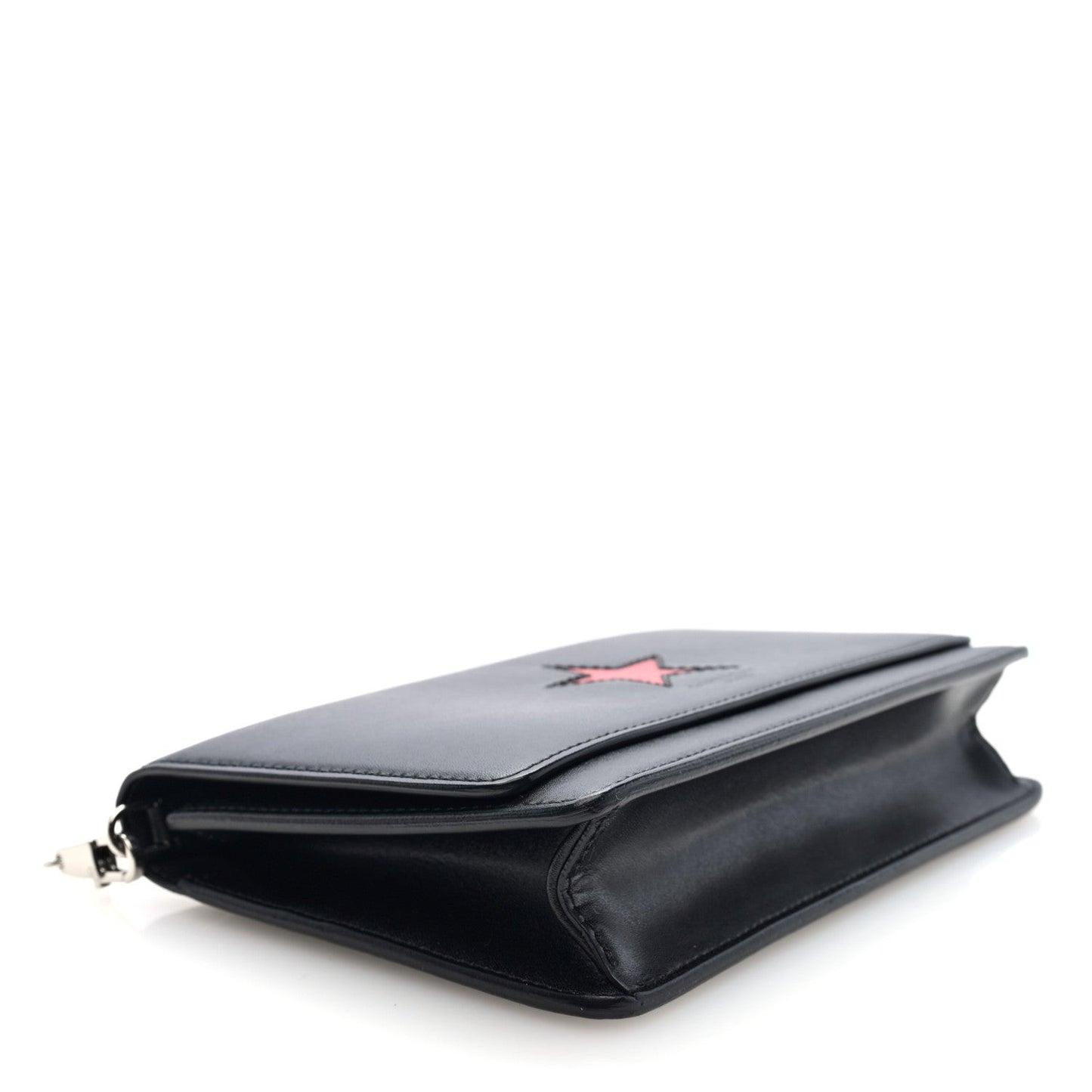 Calfskin Star Pandora Chain Wallet Black