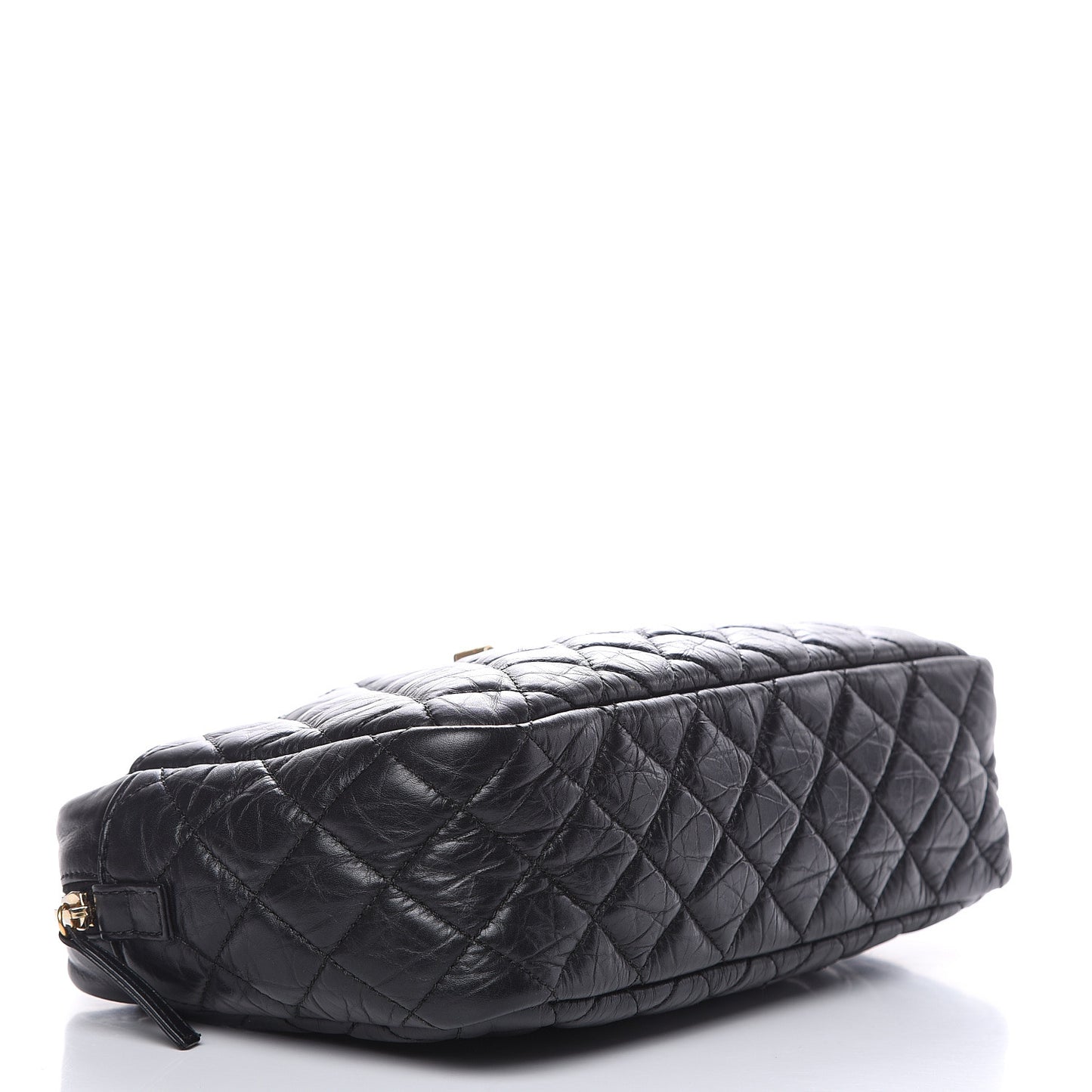 Aged Calfskin Quilted Medium Reissue Camera Case Black