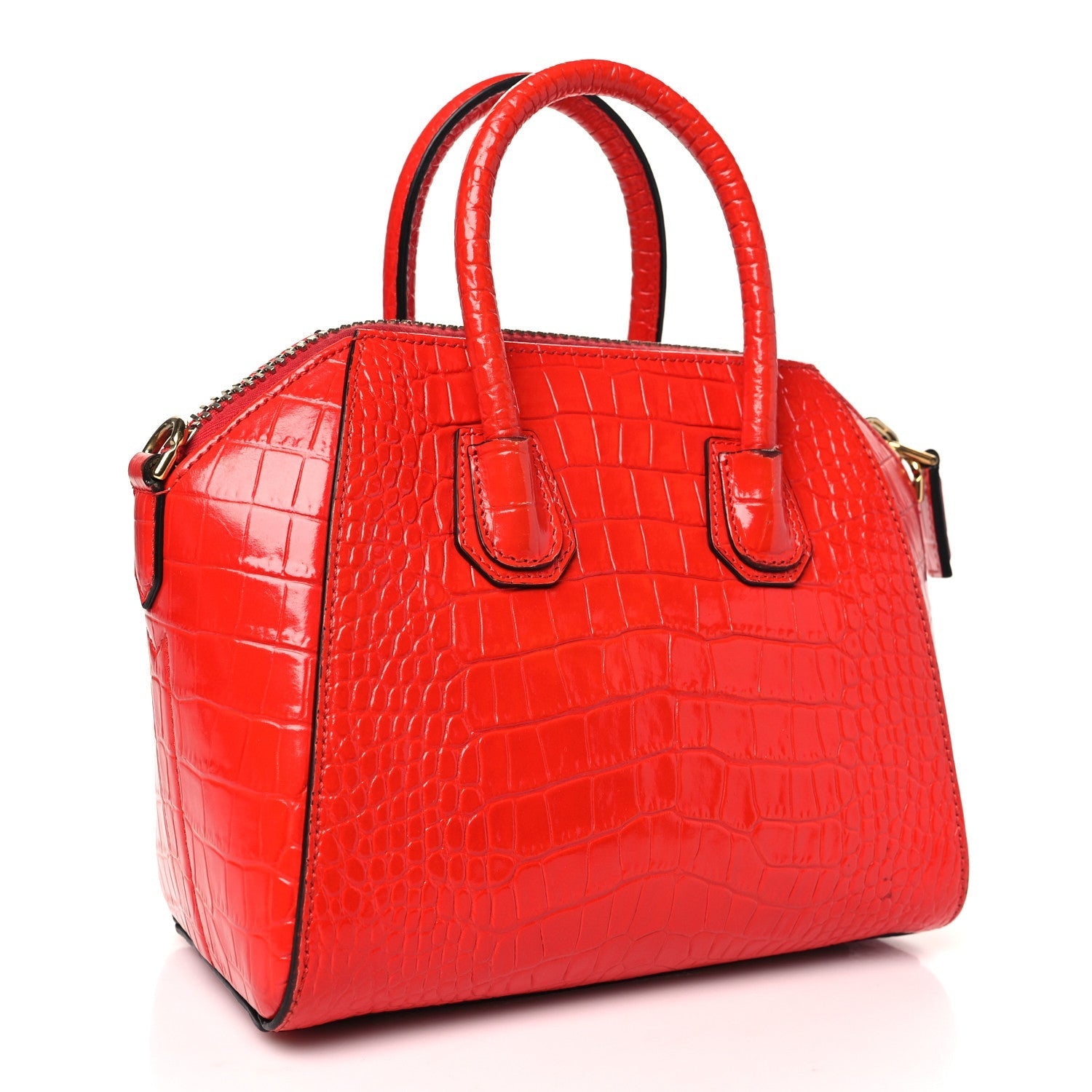Givenchy Calfskin Crocodile Embossed Mini Antigona Red 3 of 7