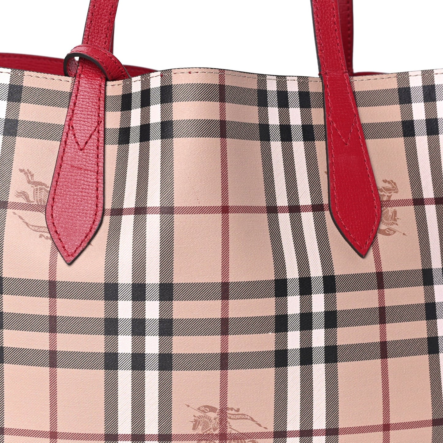 Haymarket Check Medium Reversible Tote  Poppy Red