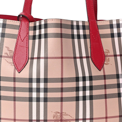 Burberry Haymarket Check Medium Reversible Tote  Poppy Red 6 of 7