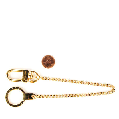 Louis Vuitton Metal Pochette Extender Key Ring Chain Gold 2 of 5