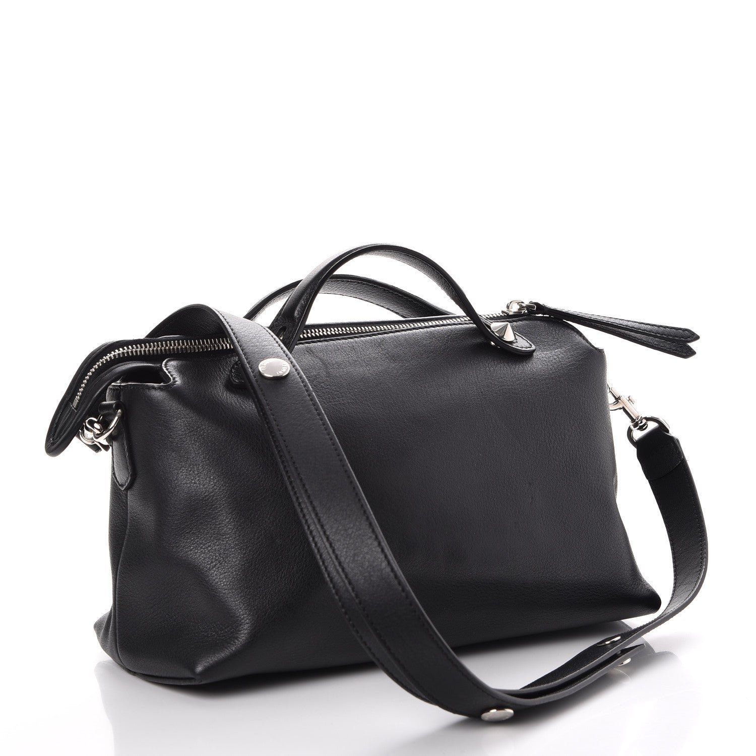 Fendi Vitello Dolce Medium By The Way Boston Bag Black 3 of 9
