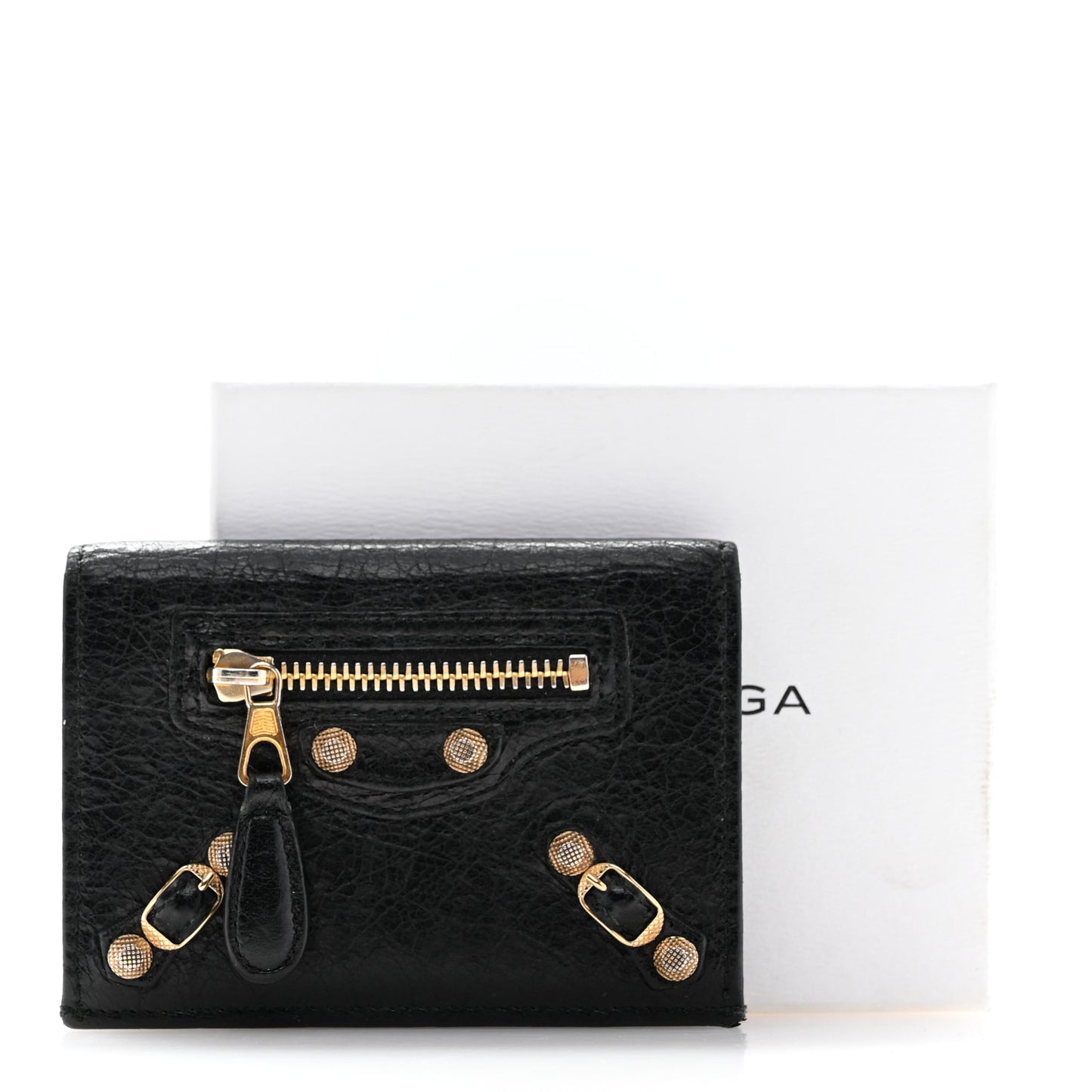 Agneau Giant 12 Gold Card Case Black