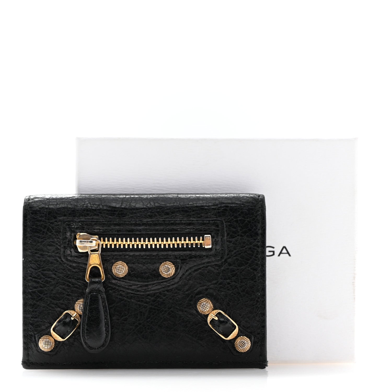 Balenciaga Agneau Giant 12 Gold Card Case Black 8 of 8