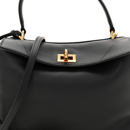 Balenciaga Natural Smooth Calfskin Mini Rodeo Top Handle Handbag Black 7 of 9