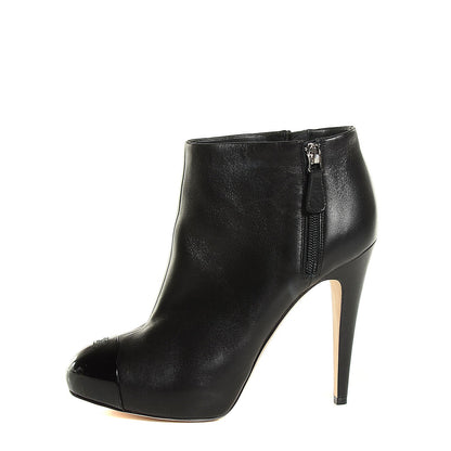 Chanel Lambskin CC Cap Toe Ankle Boots 40.5 Black 1 of 8