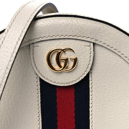 Gucci Textured Calfskin Web Mini Ophidia Round Shoulder Bag Mystic White 7 of 7