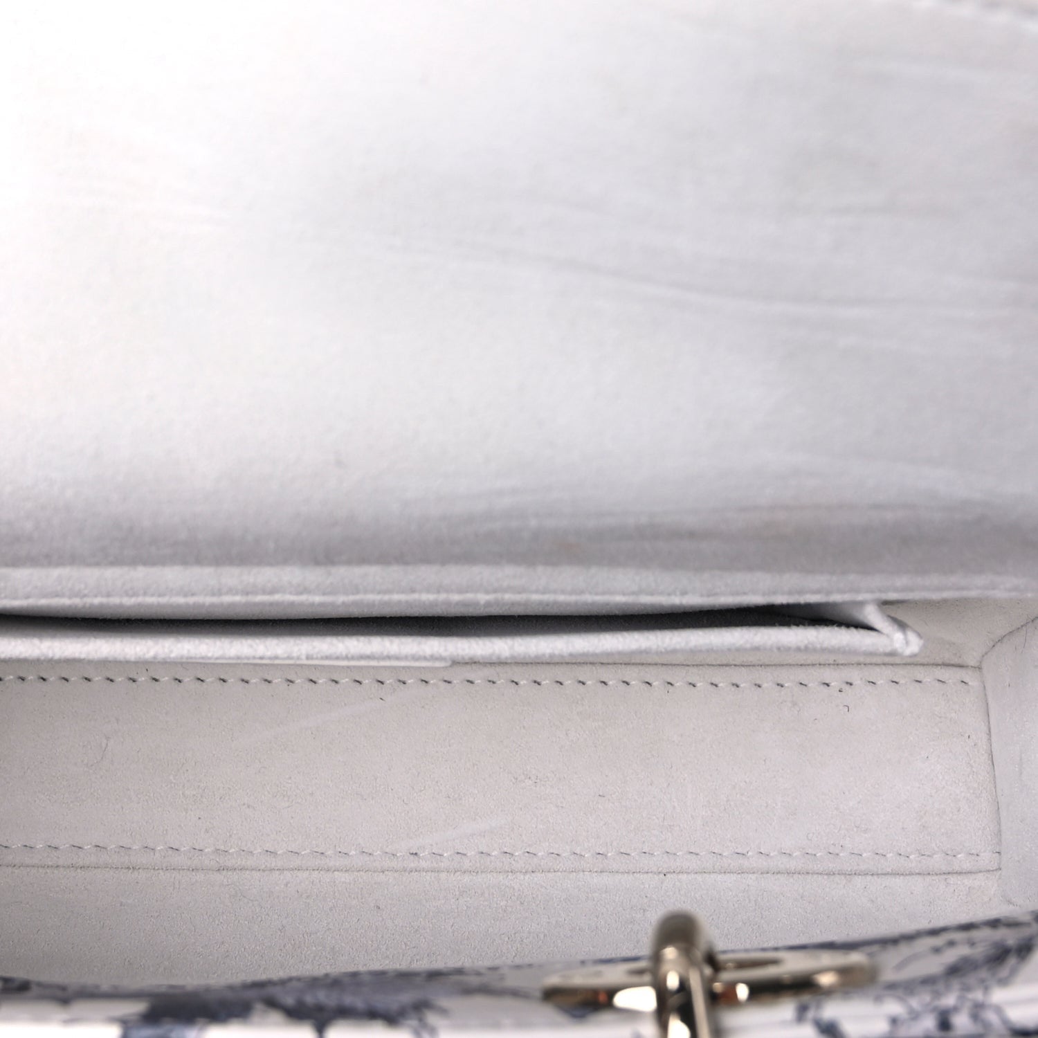 Christian Dior Calfskin Embroidered Floral Butterfly Small Lady D-Joy White Multicolor 4 of 8