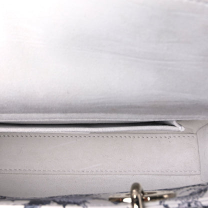 Christian Dior Calfskin Embroidered Floral Butterfly Small Lady D-Joy White Multicolor 4 of 8