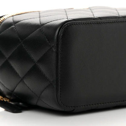 Chanel Lambskin Quilted Small Top Handle Vanity Case With Chain Black 9 of 12