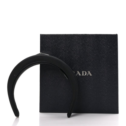 Prada Re-Nylon Metal Triangle Logo Headband Black 6 of 6