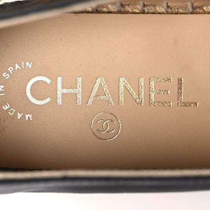 Chanel Calfskin Chain CC Espadrilles 40 Black 8 of 9