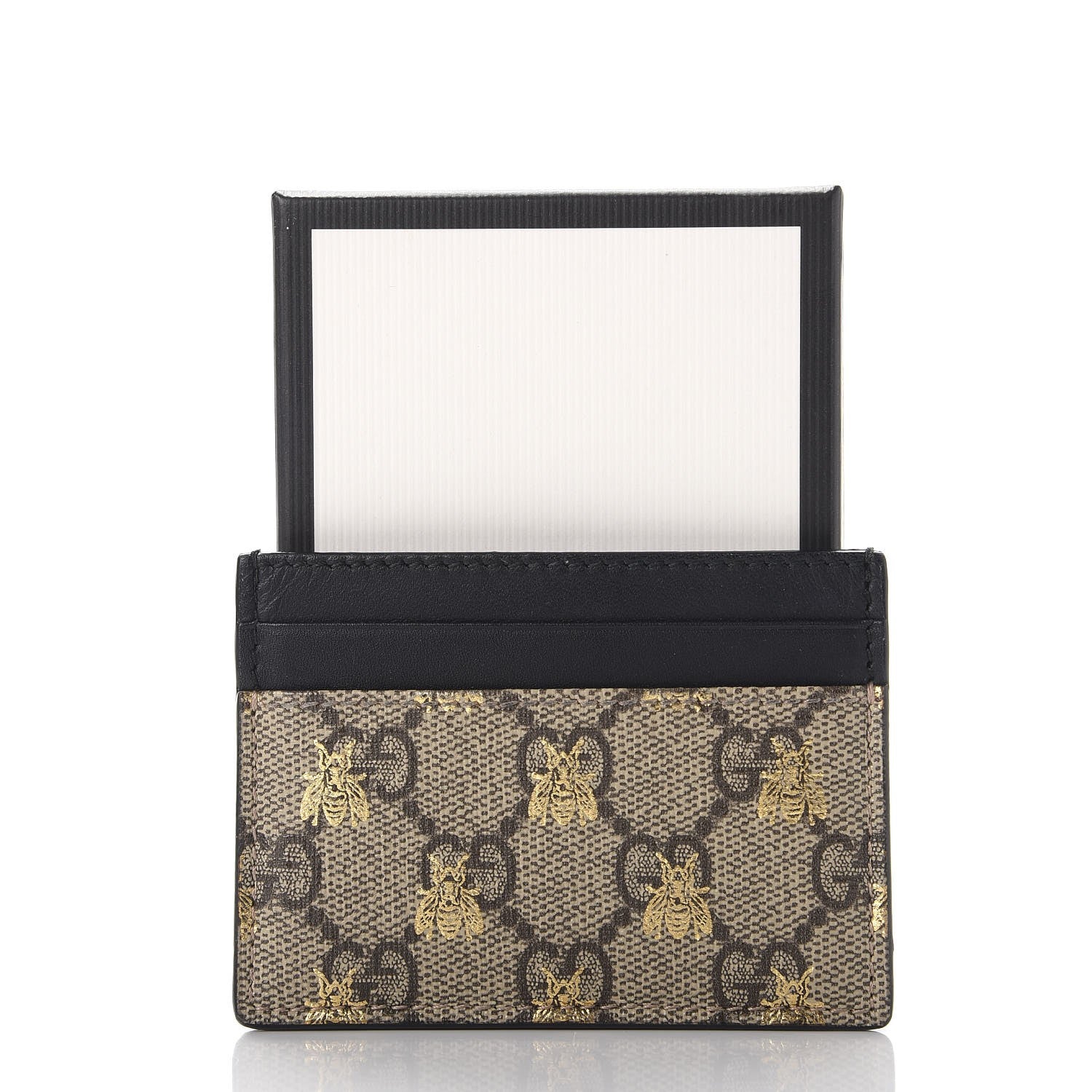 Gucci GG Supreme Monogram Bees Card Holder Black 7 of 7