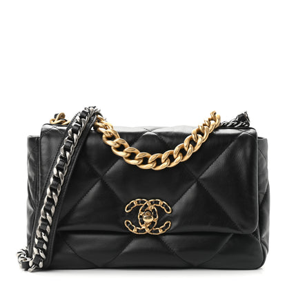 Chanel Lambskin Quilted Medium Chanel 19 Flap Black 1 of 10