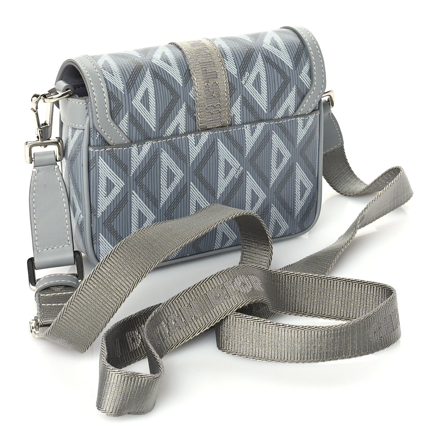 Christian Dior Coated Canvas CD Diamond Mini Hit The Road Bag Grey 2 of 8