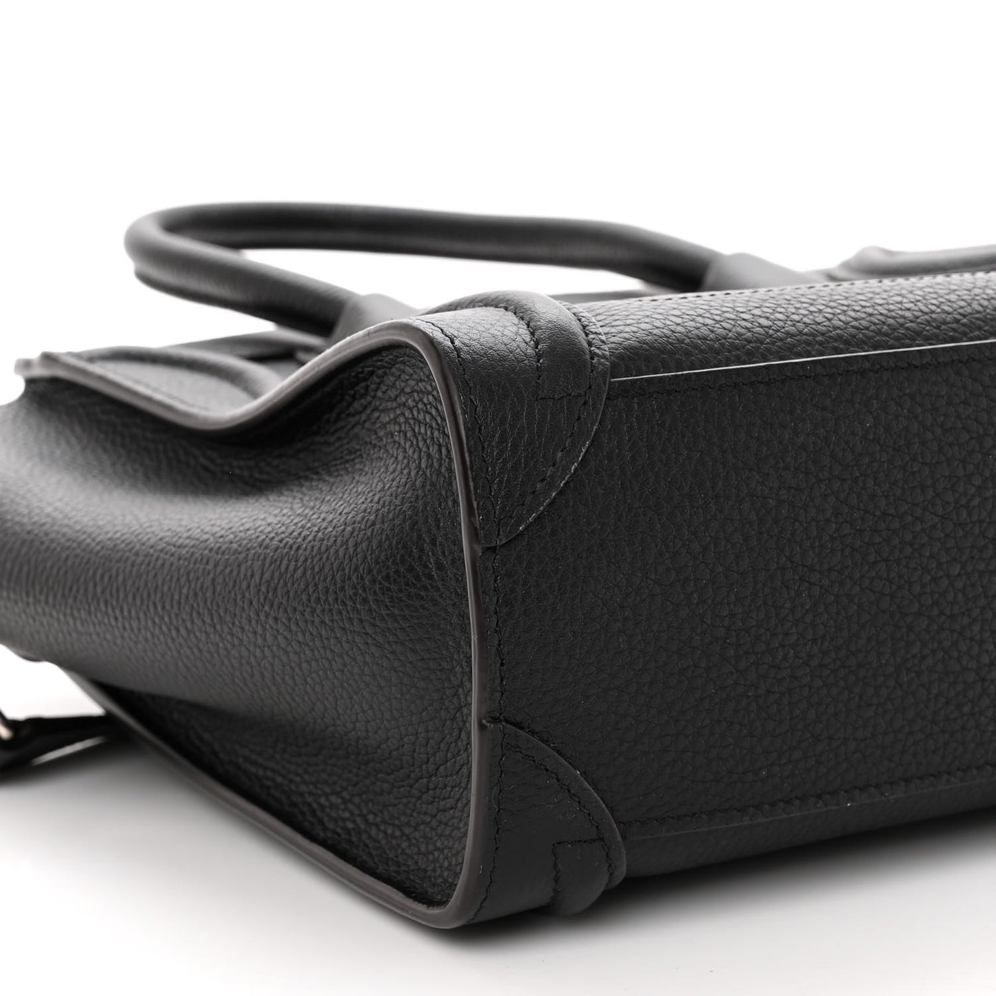 Drummed Calfskin Nano Luggage Black