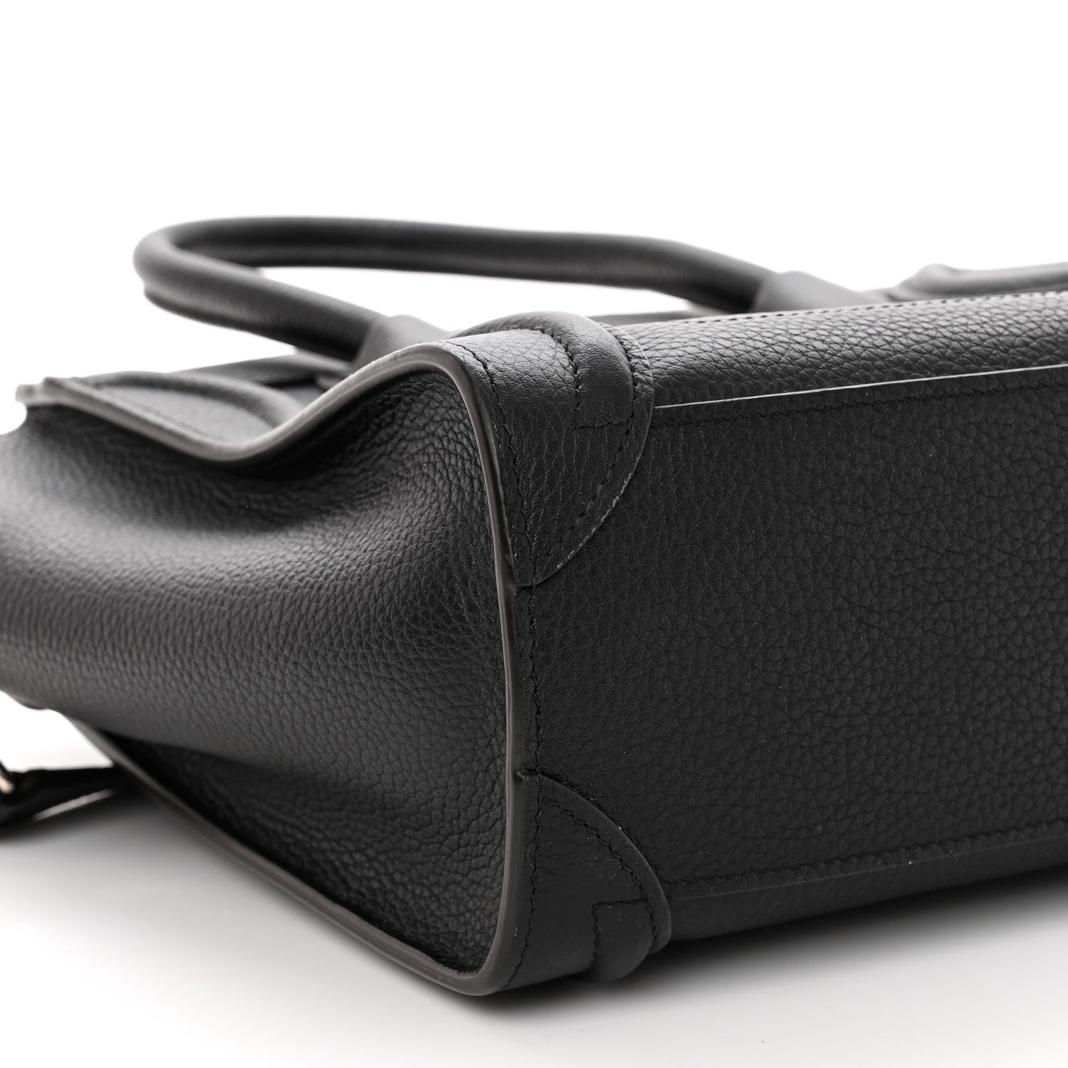 Celine Drummed Calfskin Nano Luggage Black 8 of 9