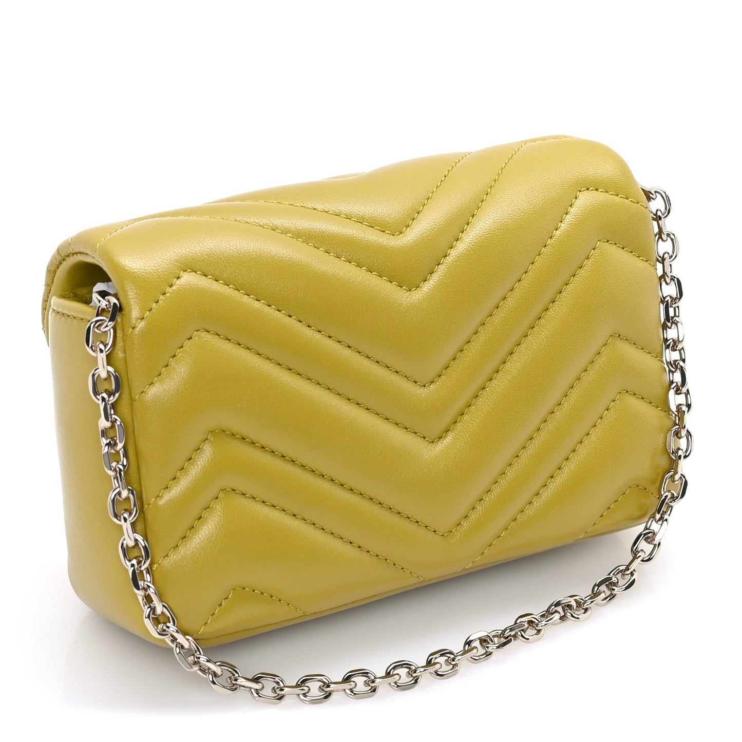 Lambskin Matelasse Mini GG Marmont Shoulder Bag  Yellow
