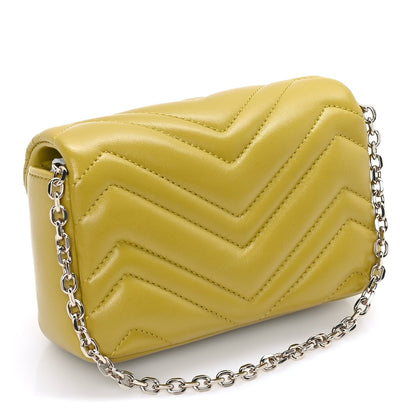 Gucci Lambskin Matelasse Mini GG Marmont Shoulder Bag  Yellow 2 of 7