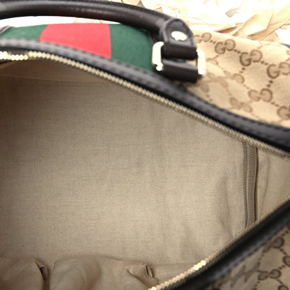 Gucci Monogram Vintage Web Medium Boston  Dark Brown 5 of 10