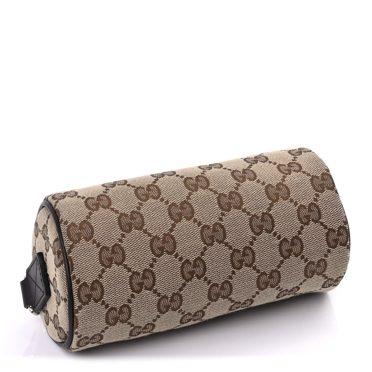 Monogram Textured Dollar Calfskin Barrel Shoulder Bag Beige Ebony