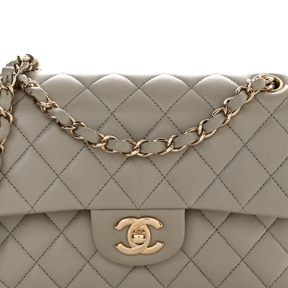 Chanel Lambskin Quilted Small Double Flap Light Grey 8 of 12
