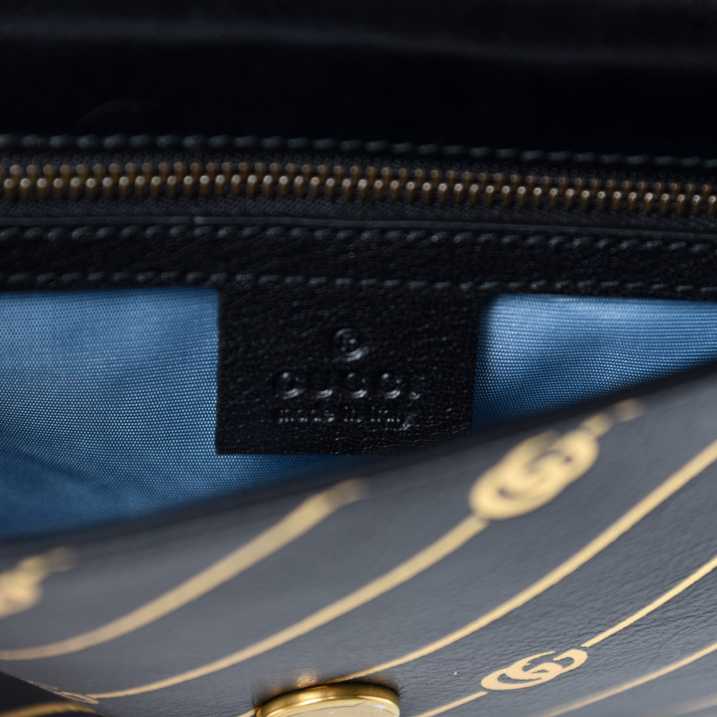 Calfskin Diagonal GG Medium Thiara Double Envelope Shoulder Bag Black White