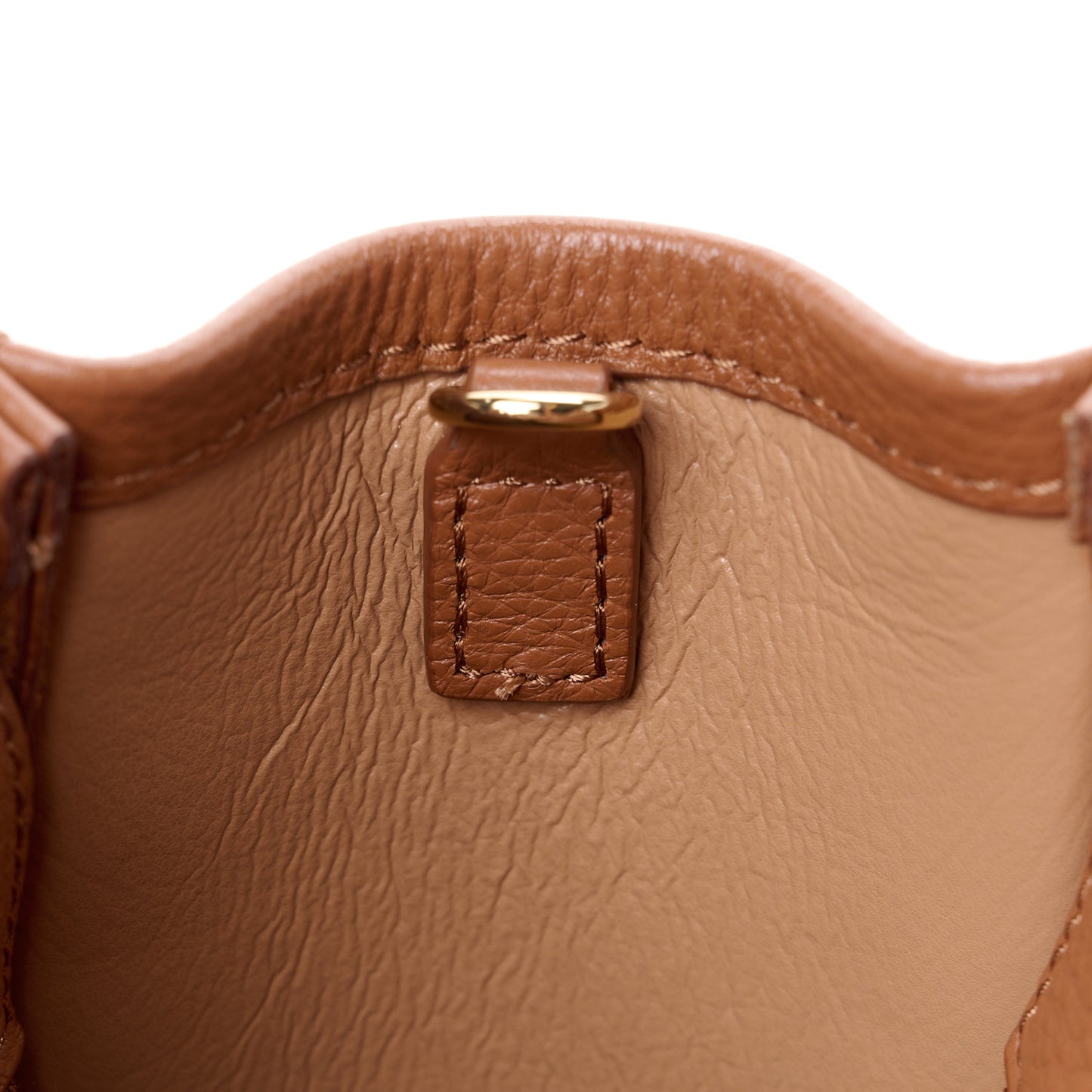 Grained Calfskin Mini The Tote Bag Argan Oil