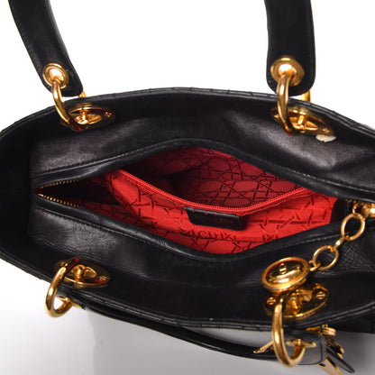 Christian Dior Lambskin Cannage Medium Lady Dior Black 8 of 20