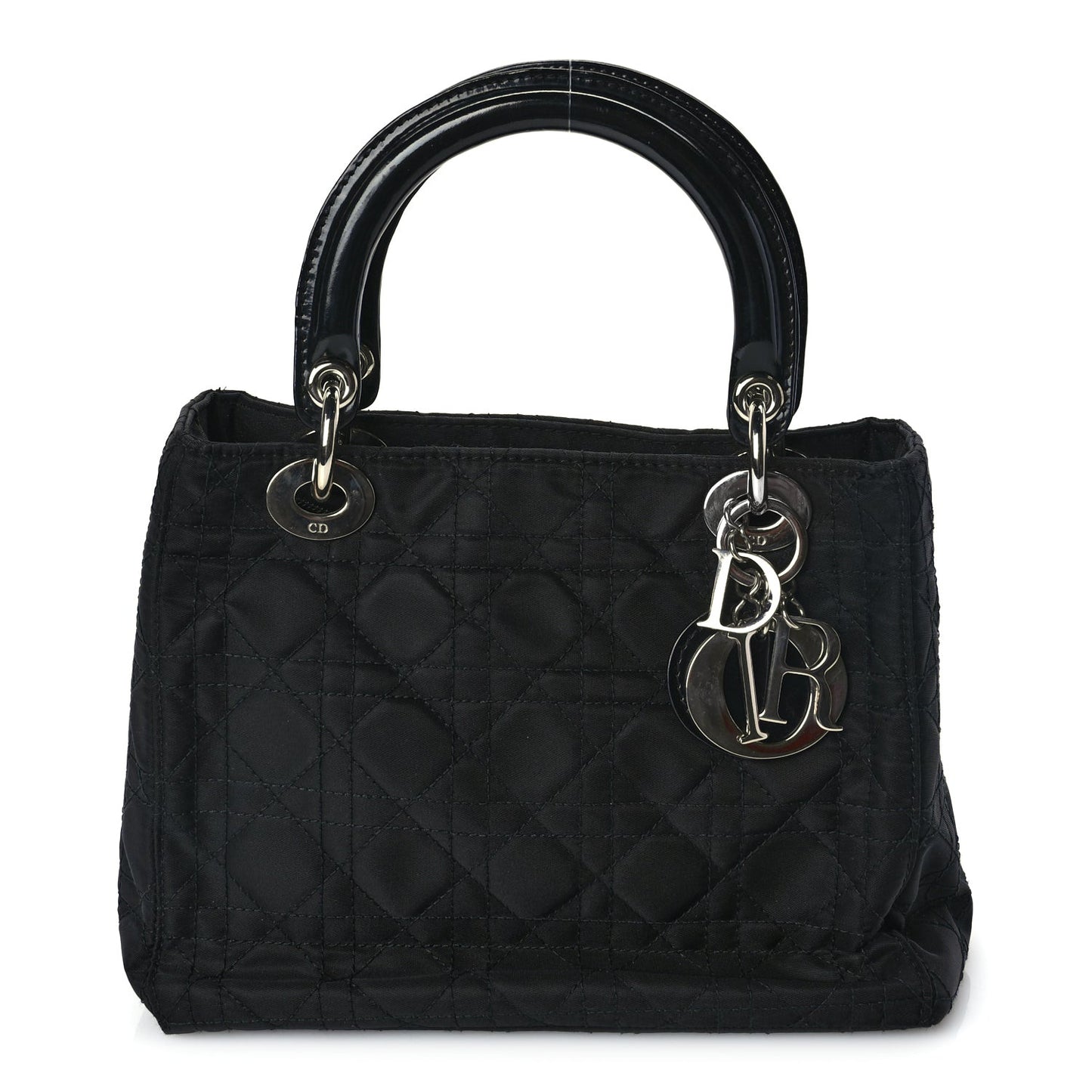 Nylon Cannage Medium Lady Dior Black