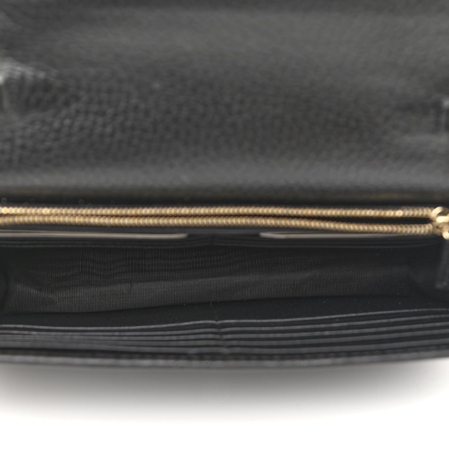 Dollar Calfskin Interlocking G Chain Wallet Black
