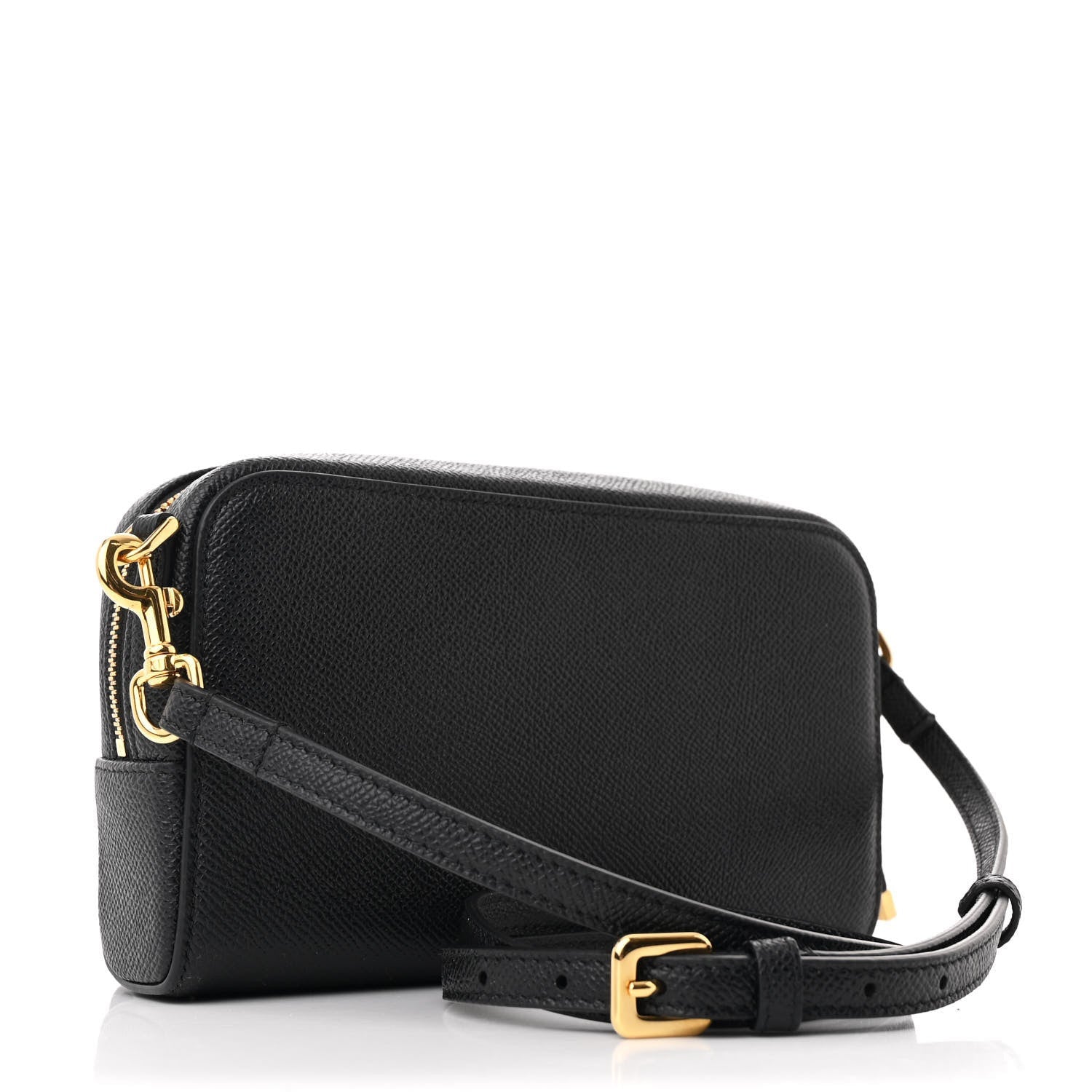 Christian Dior Grained Calfskin Caro Double Pouch Black 3 of 7