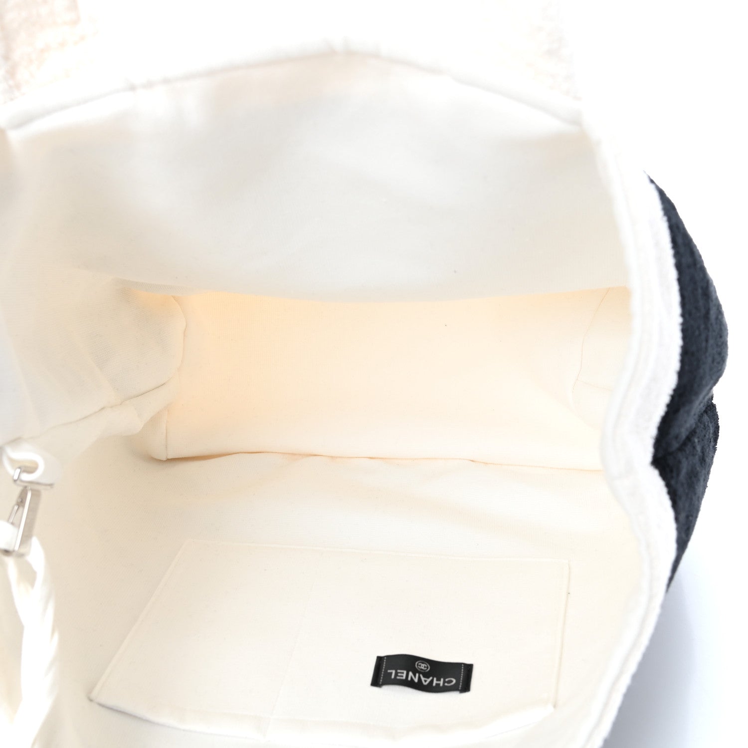 Chanel Terry Cotton CC Beach Tote Towel Set Black White 6 of 11