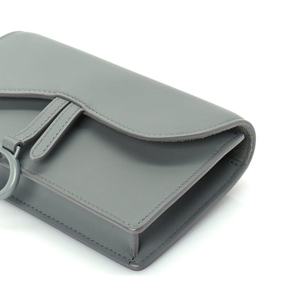 Christian Dior Ultra Matte Calfskin Saddle Belt Clutch  Grey Stone 8 of 8