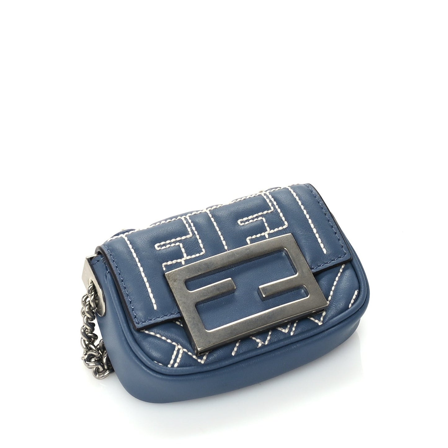 Nappa Matisse FF Embossed Nano Chain Baguette Blue