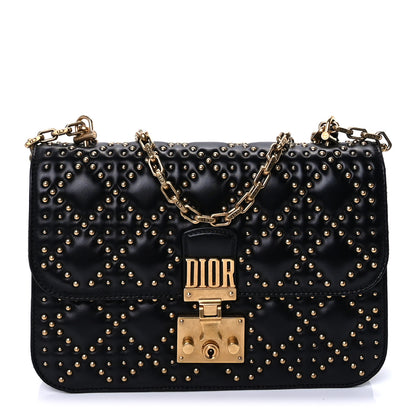 Christian Dior Lambskin Cannage Studded Small Dioraddict Flap Bag Black 1 of 8