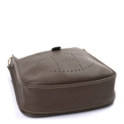 Hermes Taurillon Clemence Evelyne PM Etoupe 3 of 8