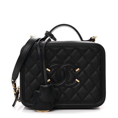 Chanel Caviar Quilted Medium CC Filigree Vanity Case Black 1 of 11