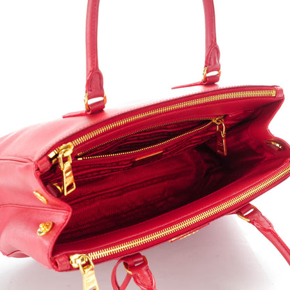 Prada Saffiano Small Galleria Double Zip Tote Fuoco 6 of 10